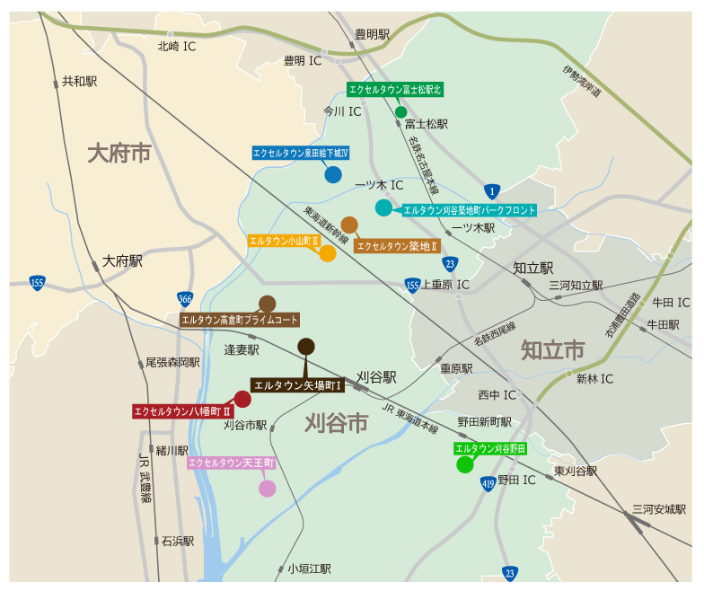 角文分譲戸建てマップ